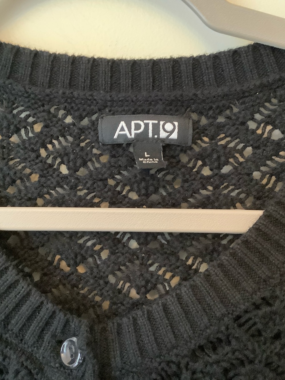 Apt. 9 Black Crochet Lace Button-Front Cardigan - Picture 3 of 7
